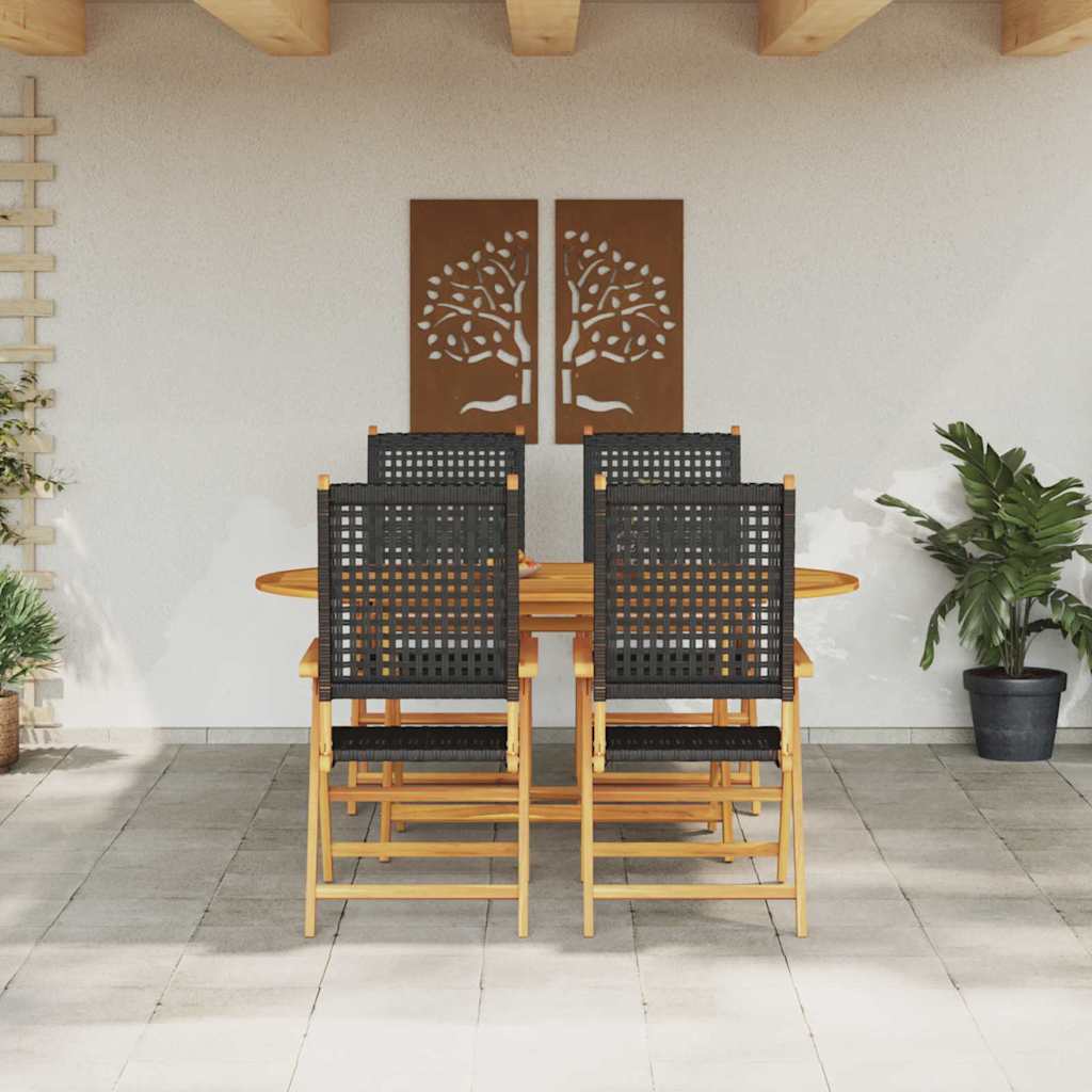Garten Essgruppe 5 pcs Schwarz