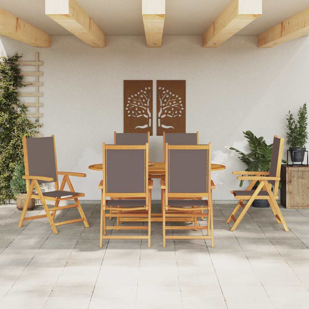 Garten Essgruppe 7 pcs Anthrazit Akazie Massivholz