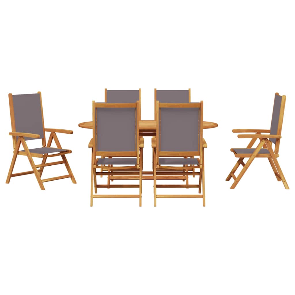 Garten Essgruppe 7 pcs Anthrazit Akazie Massivholz