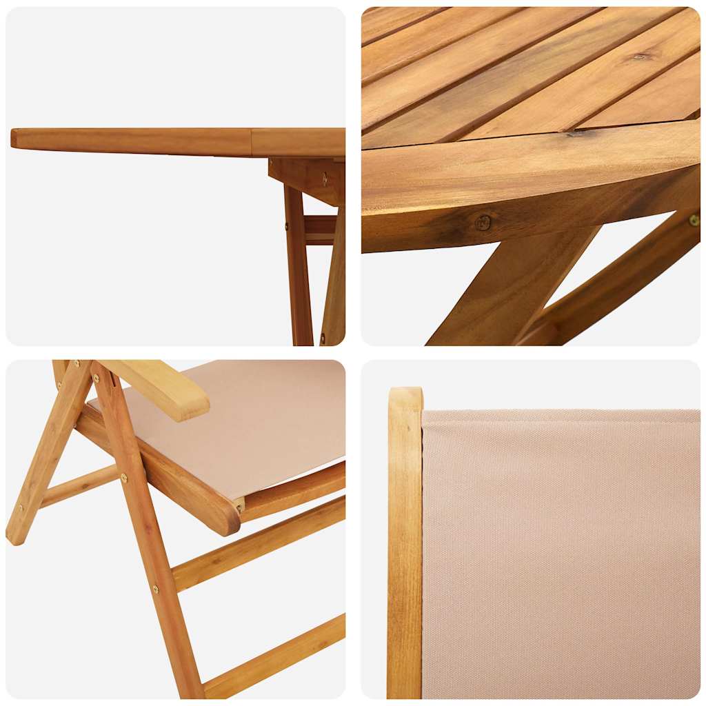 Garten Essgruppe 7 pcs Taupe Akazie Massivholz