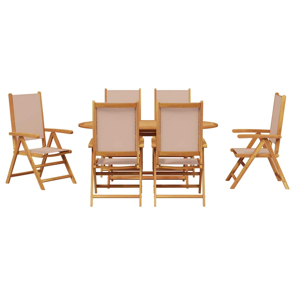 Garten Essgruppe 7 pcs Taupe Akazie Massivholz