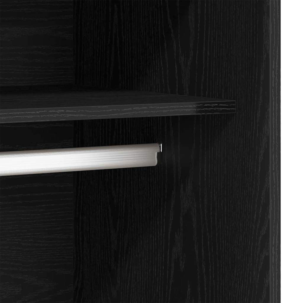 Kleiderschrank Schwarz Eiche 80 x 50 x 200 cm Holzwerkstoff