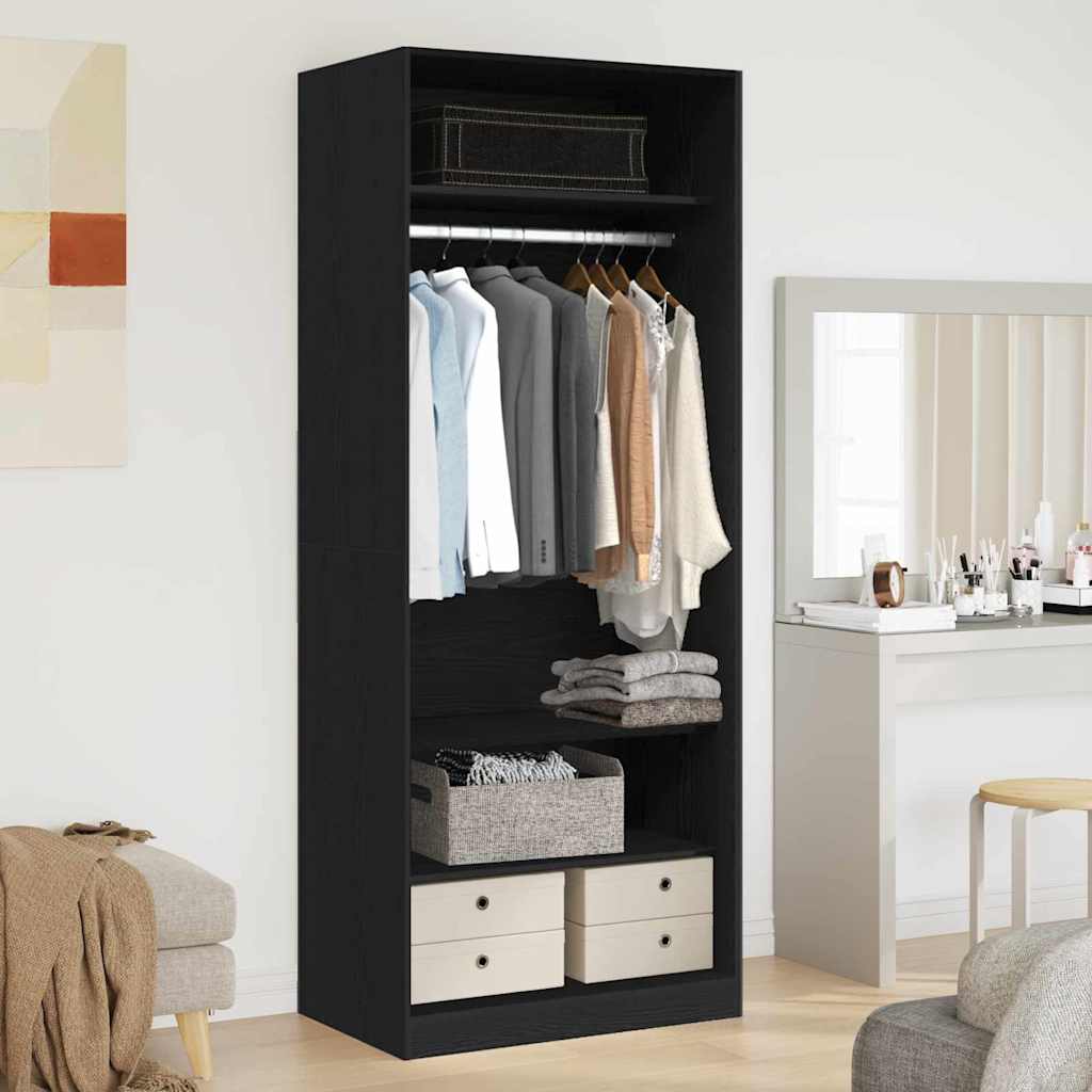 Kleiderschrank Schwarz Eiche 80 x 50 x 200 cm Holzwerkstoff
