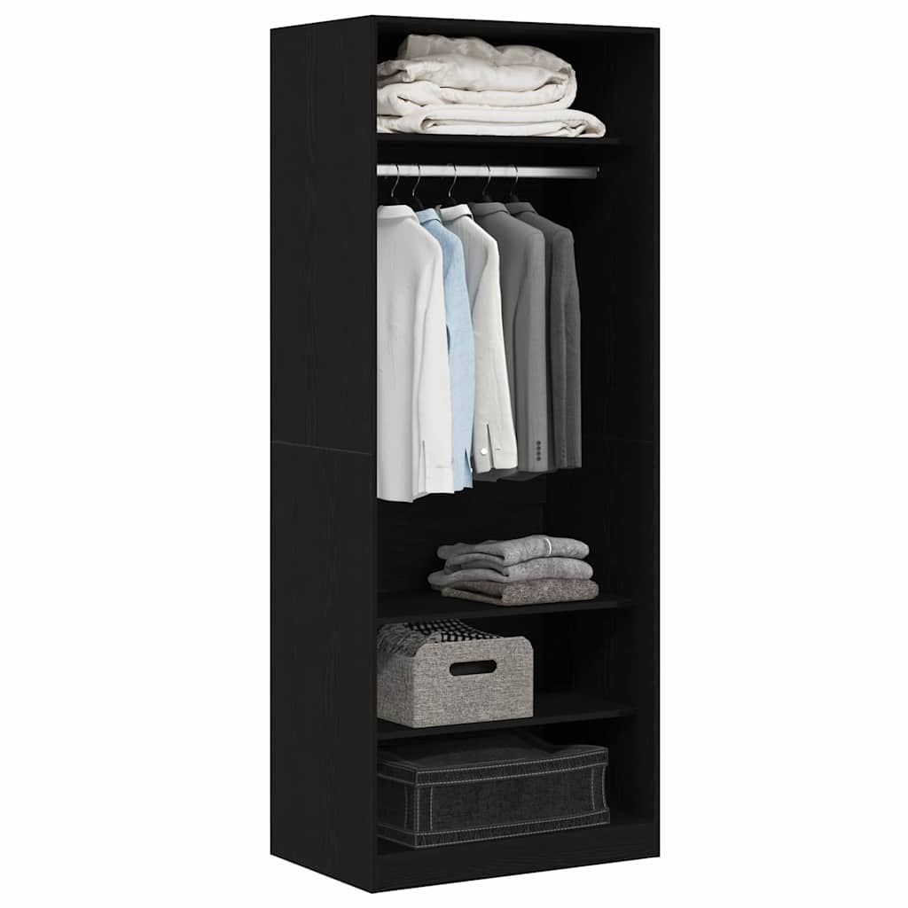 Kleiderschrank Schwarz Eiche 80 x 50 x 200 cm Holzwerkstoff