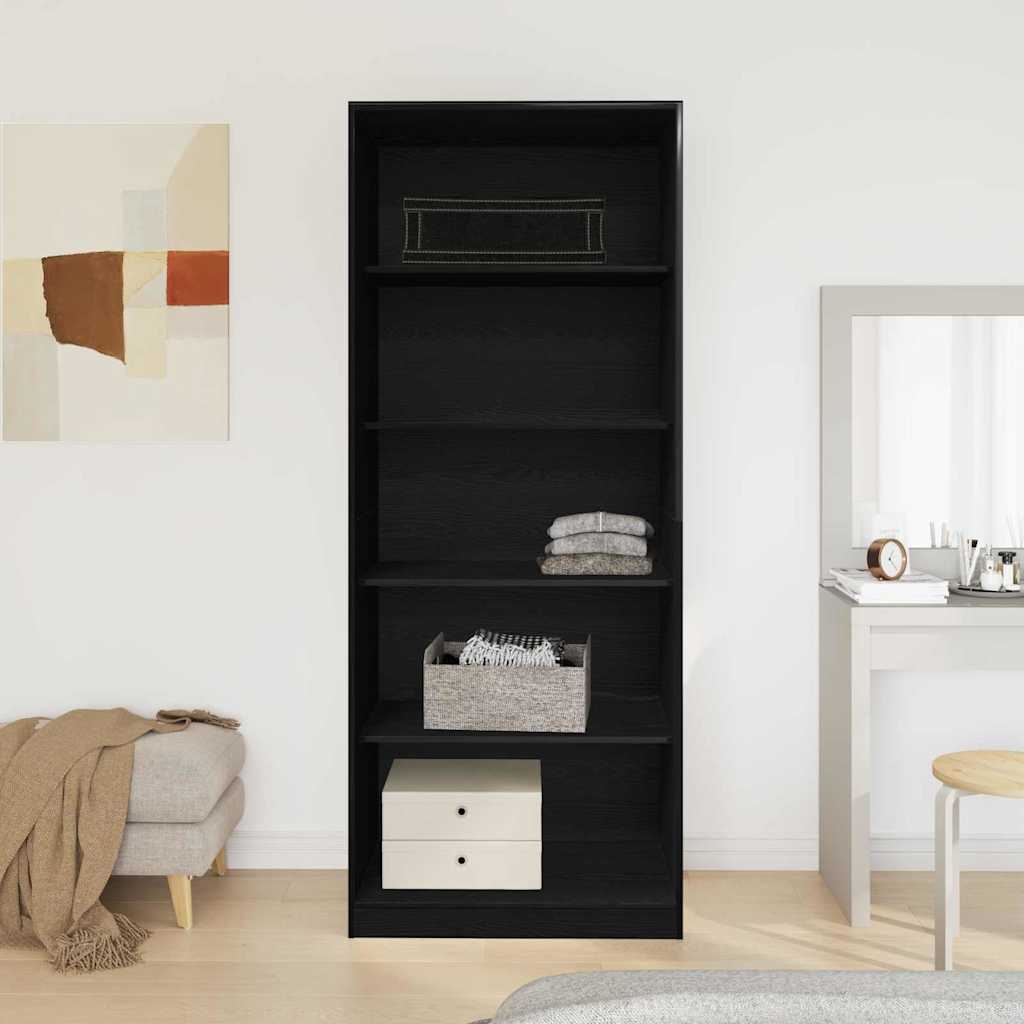 Kleiderschrank Schwarz Eiche 80 x 50 x 200 cm Holzwerkstoff