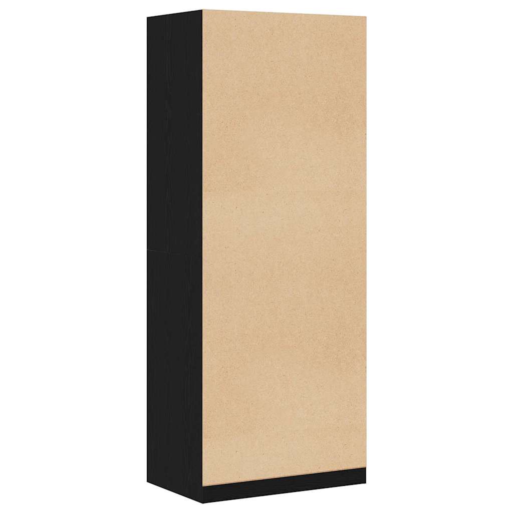 Kleiderschrank Schwarz Eiche 80 x 50 x 200 cm Holzwerkstoff