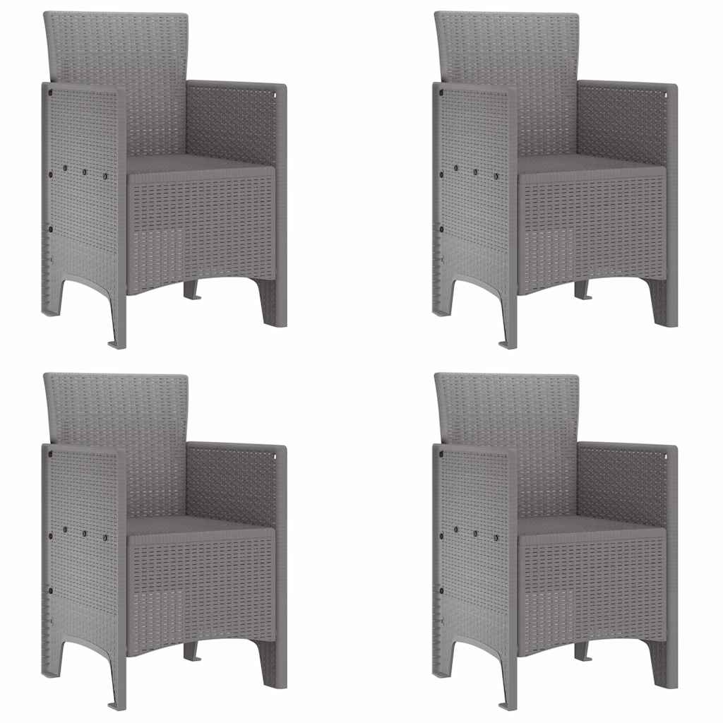 Garten Essgruppe 5 pcs Hellgrau Polt Rattan