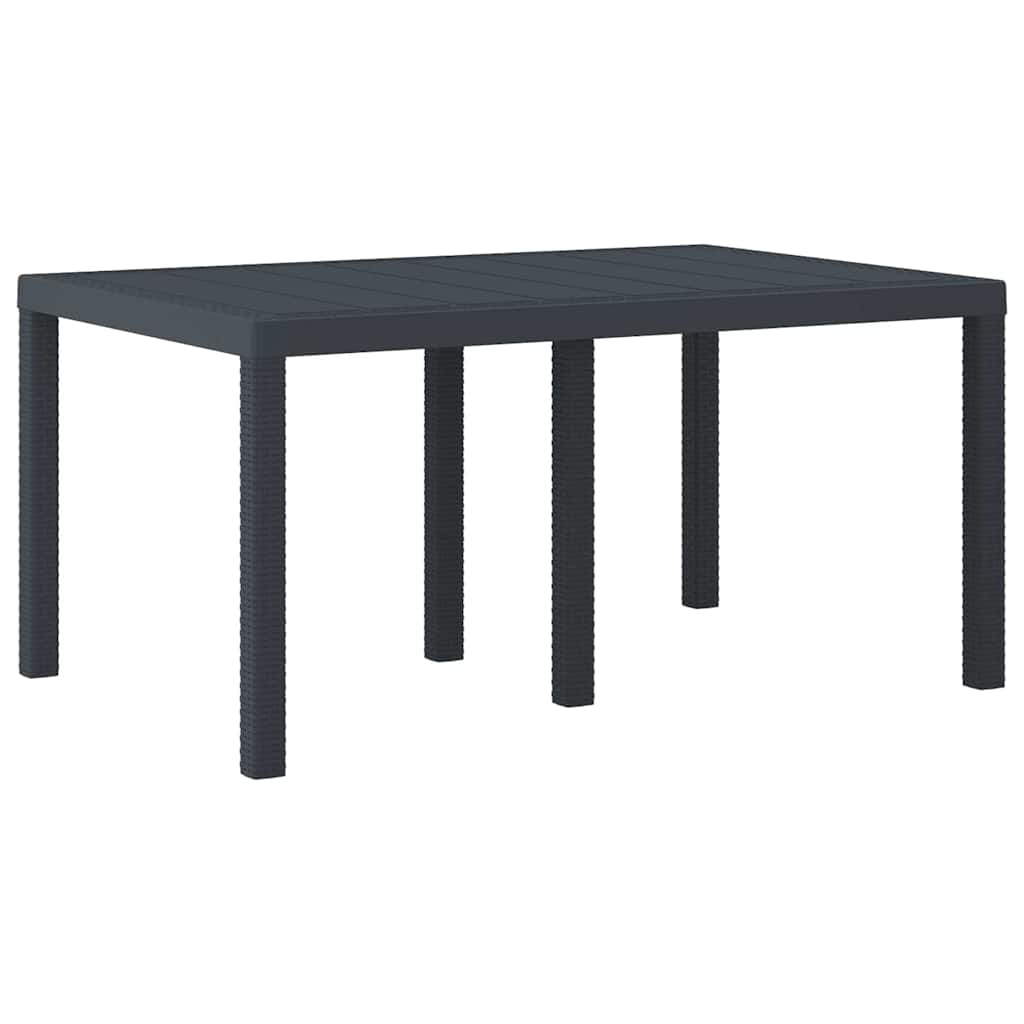 Garten Essgruppe 7 pcs Anthrazit Polt Rattan