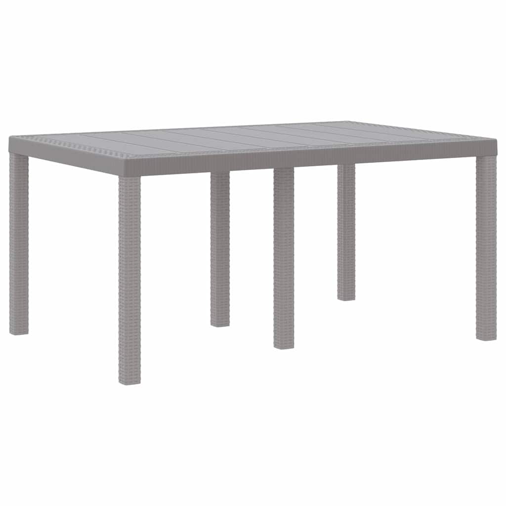 Garten Essgruppe 7 pcs Hellgrau Polt Rattan