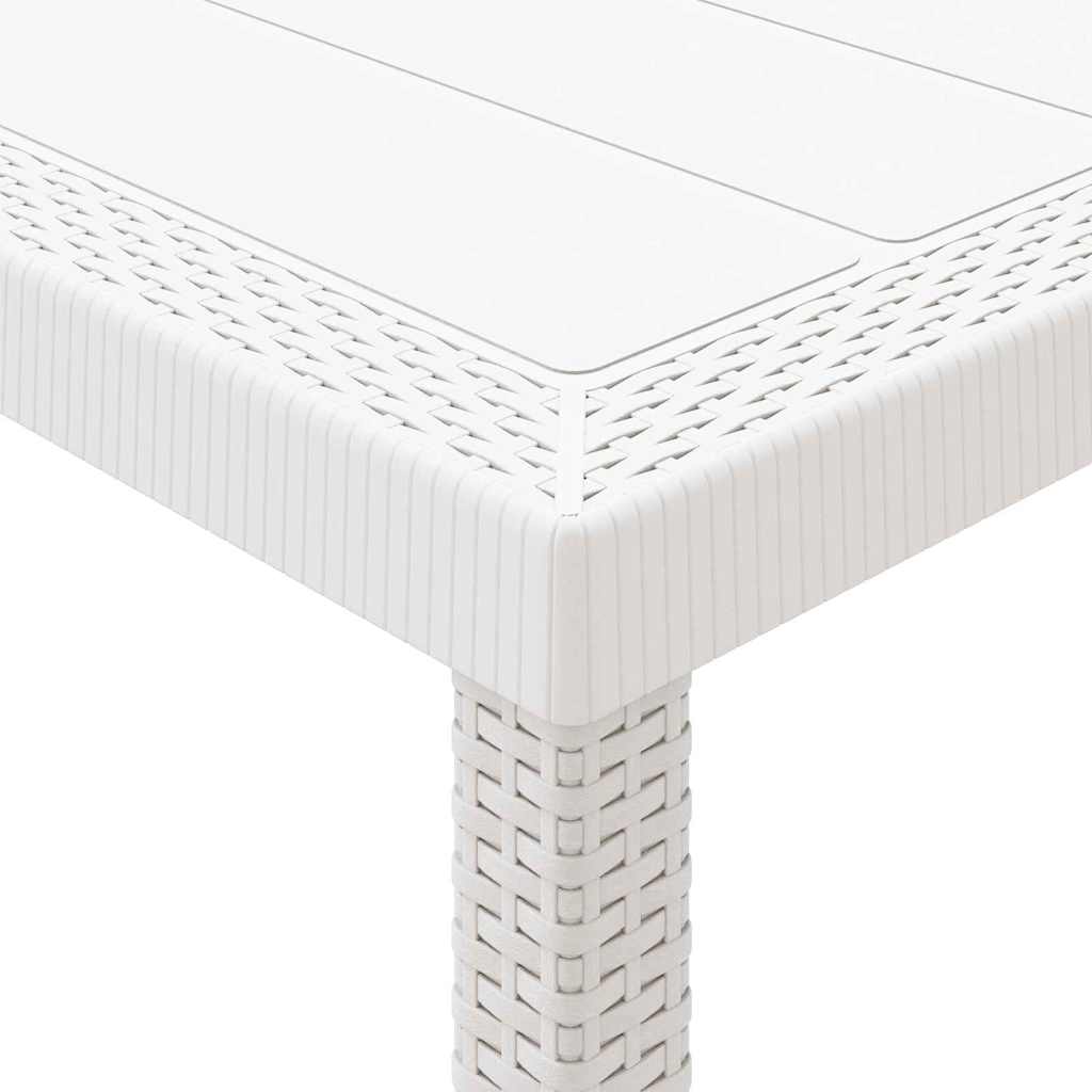 Garten Essgruppe 17 pcs Weiß Polt Rattan