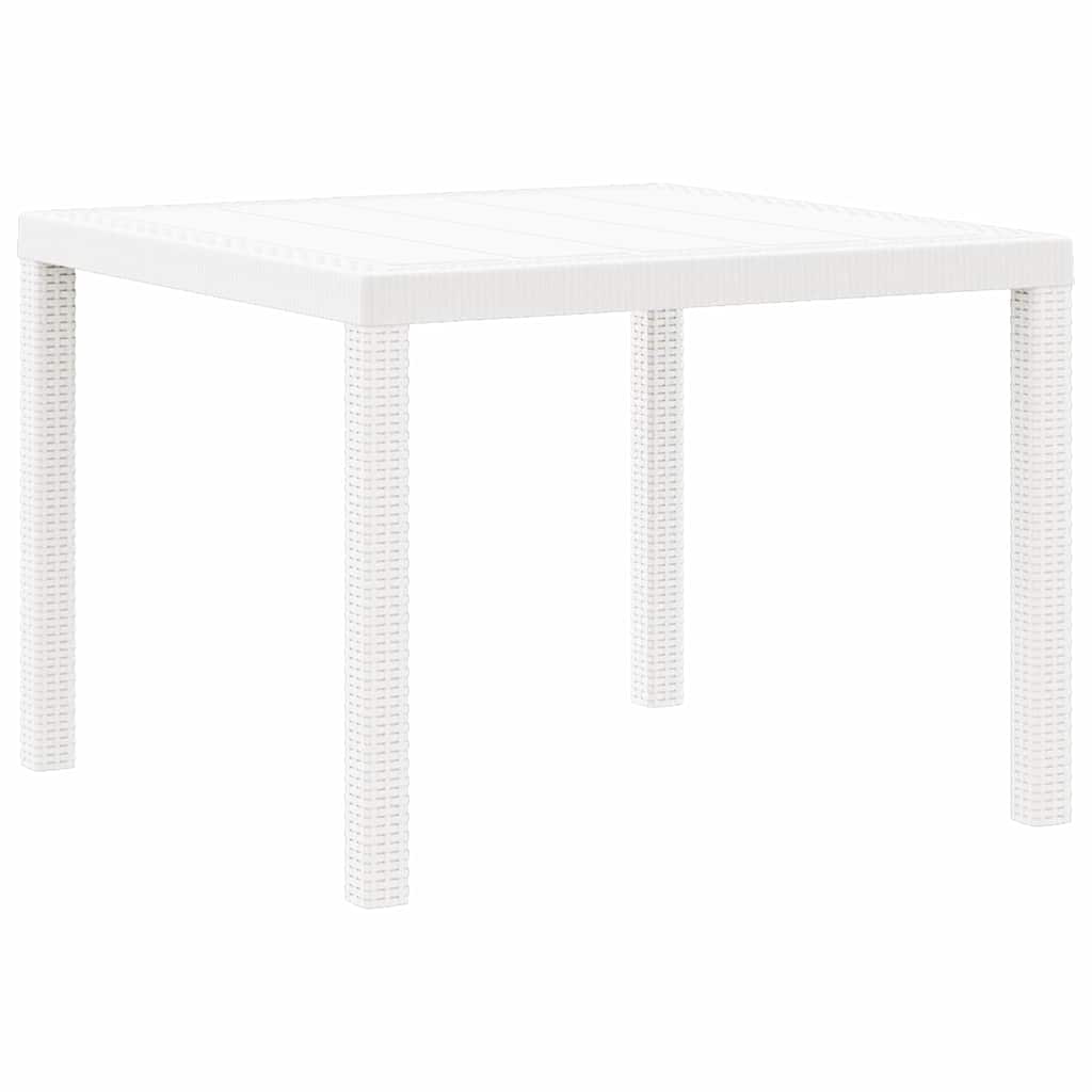 Garten Essgruppe 3 pcs Weiß Polt Rattan