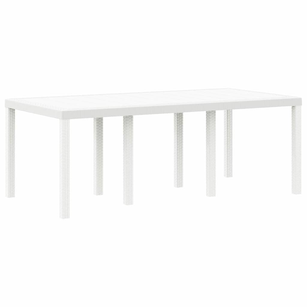 Garten Essgruppe 7 pcs Weiß Polt Rattan