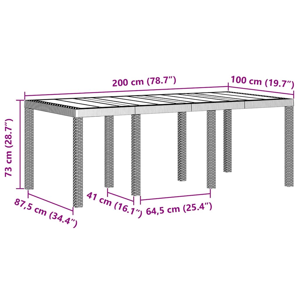 Garten Essgruppe 7 pcs Hellgrau Polt Rattan