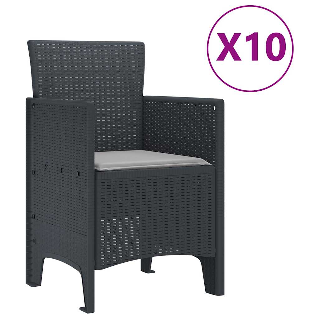 Garten Esszimmer Set mit Kissen 11 pcs Anthrazit und Hellgrau