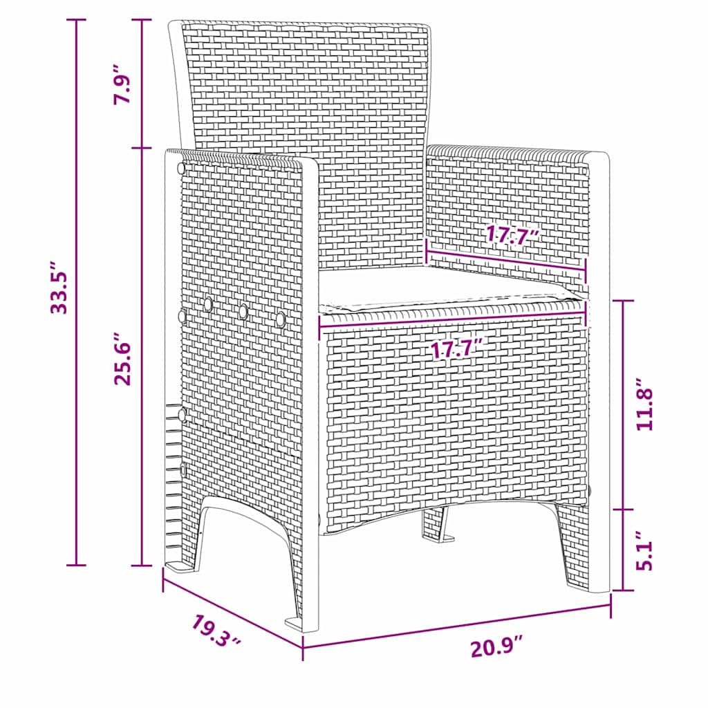 Garten Esszimmer Set mit Kissen 11 pcs Anthrazit und Hellgrau