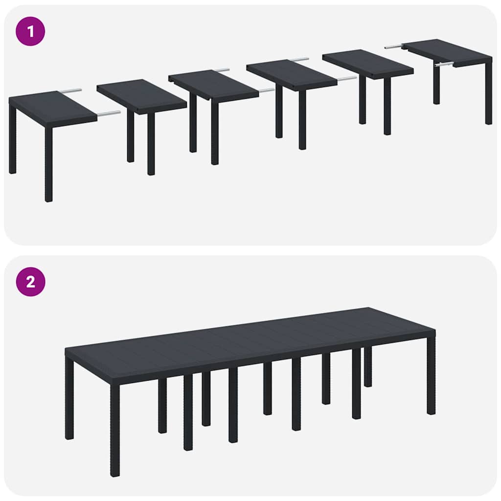 Garten Esszimmer Set mit Kissen mit Kissen 11 pcs Anthrazit