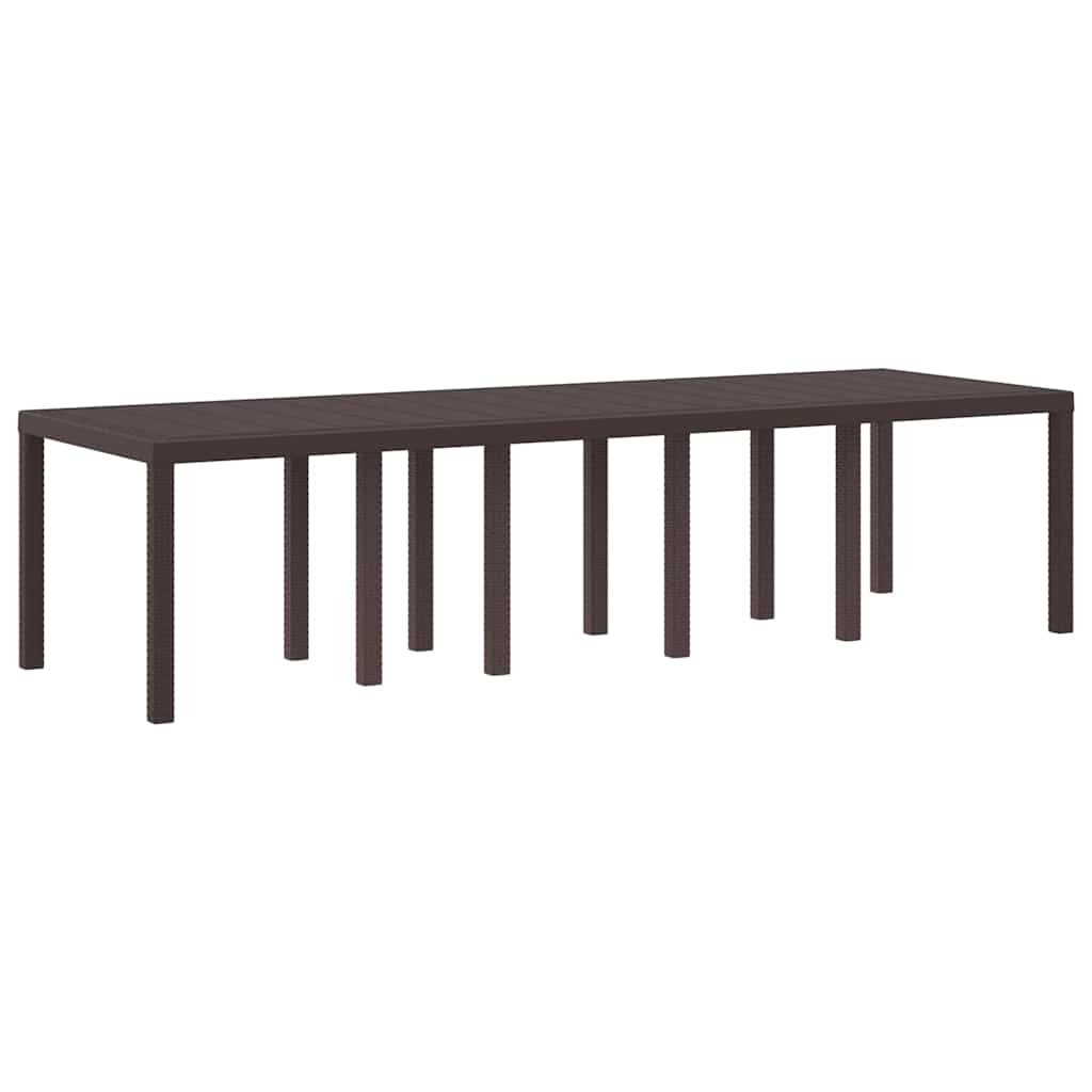 Garten Essgruppe 11 pcs Braun und Hellgrau Poly Rattan