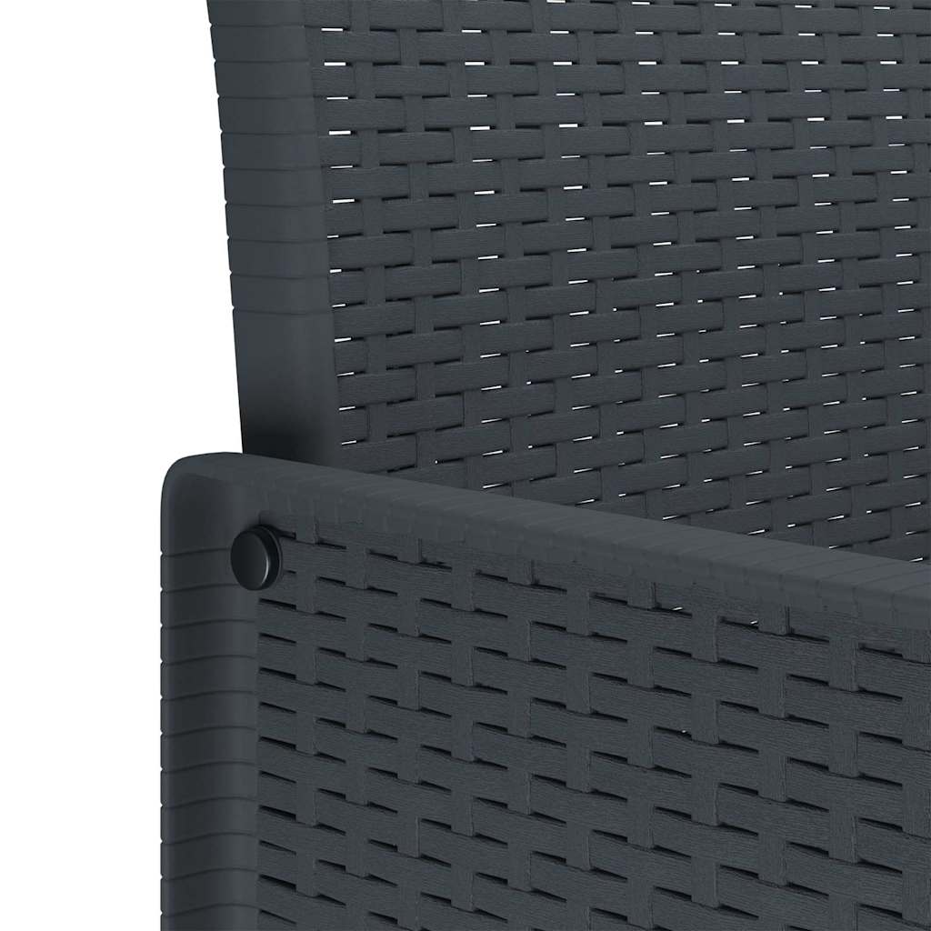 Garten Essgruppe 15 pcs Anthrazit Polt Rattan