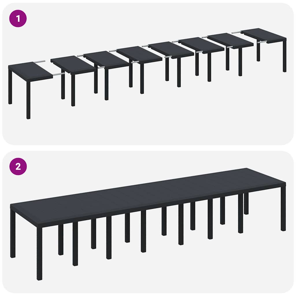 Garten Essgruppe 15 pcs Anthrazit Polt Rattan