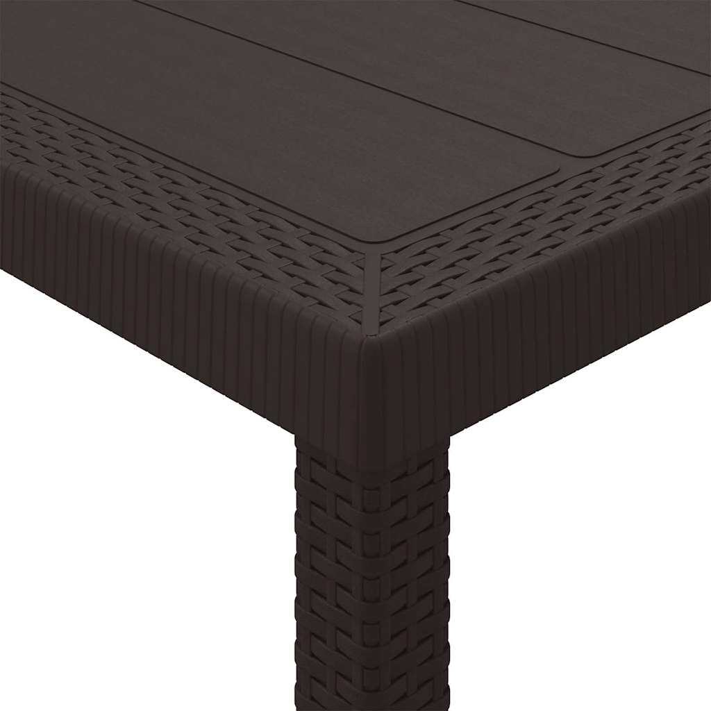 Garten Essgruppe 15 pcs Braun Polt Rattan