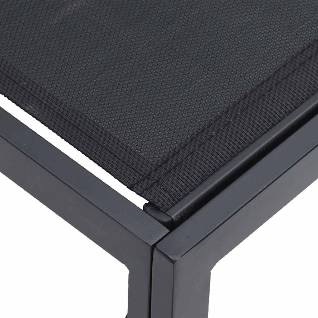 Garten-Sofa-Set mit Kissen 9 pcs Schwarz Aluminium