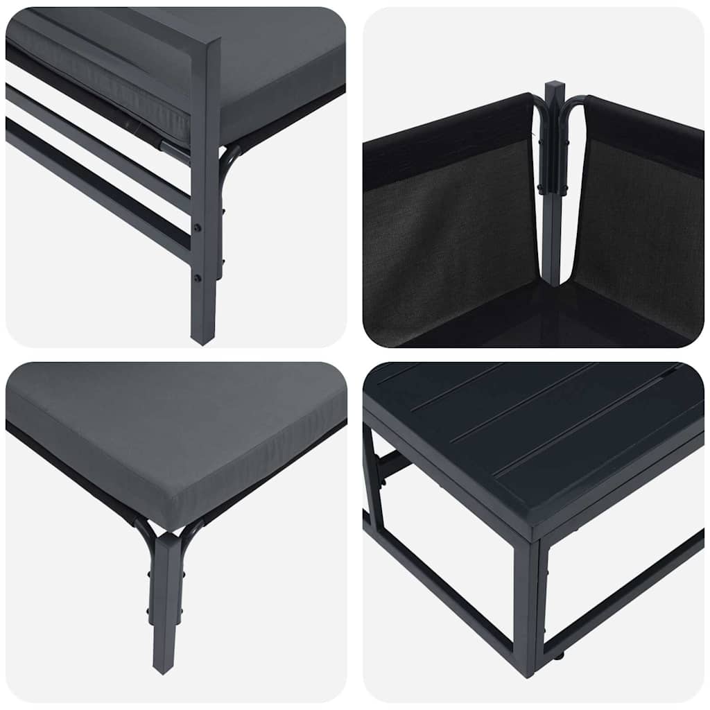 Garten-Sofa-Set 12 pcs Anthrazit Stahl