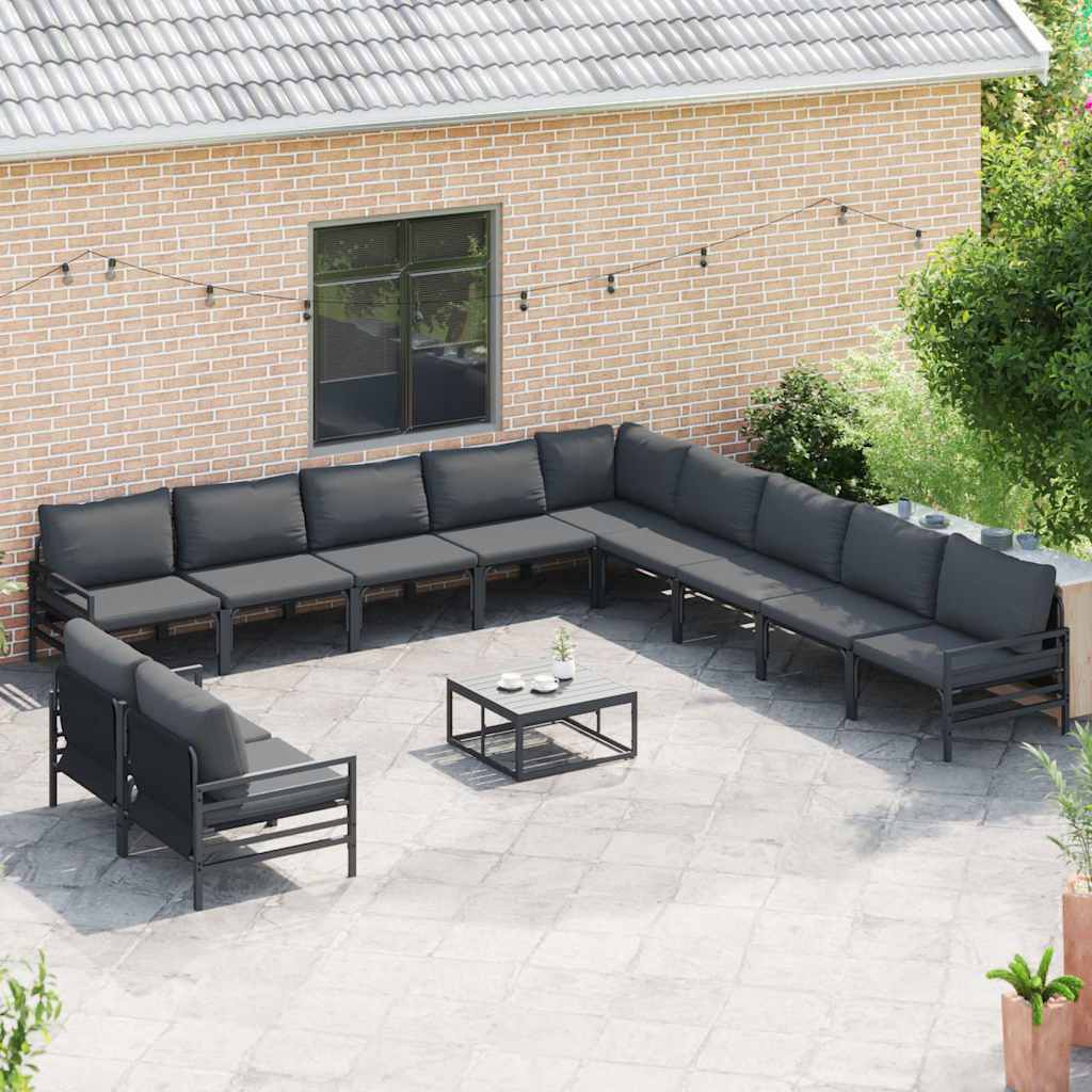 Garten-Sofa-Set 12 pcs Anthrazit Stahl
