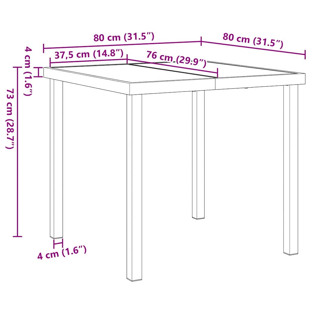 Garten Essgruppe 3 pcs Schwarz Poly Rattan