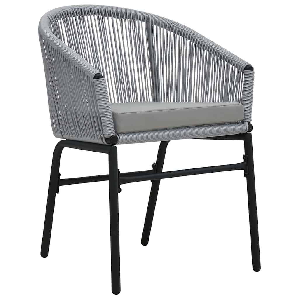 Garten Essgruppe 7 pcs Grau Poly Rattan