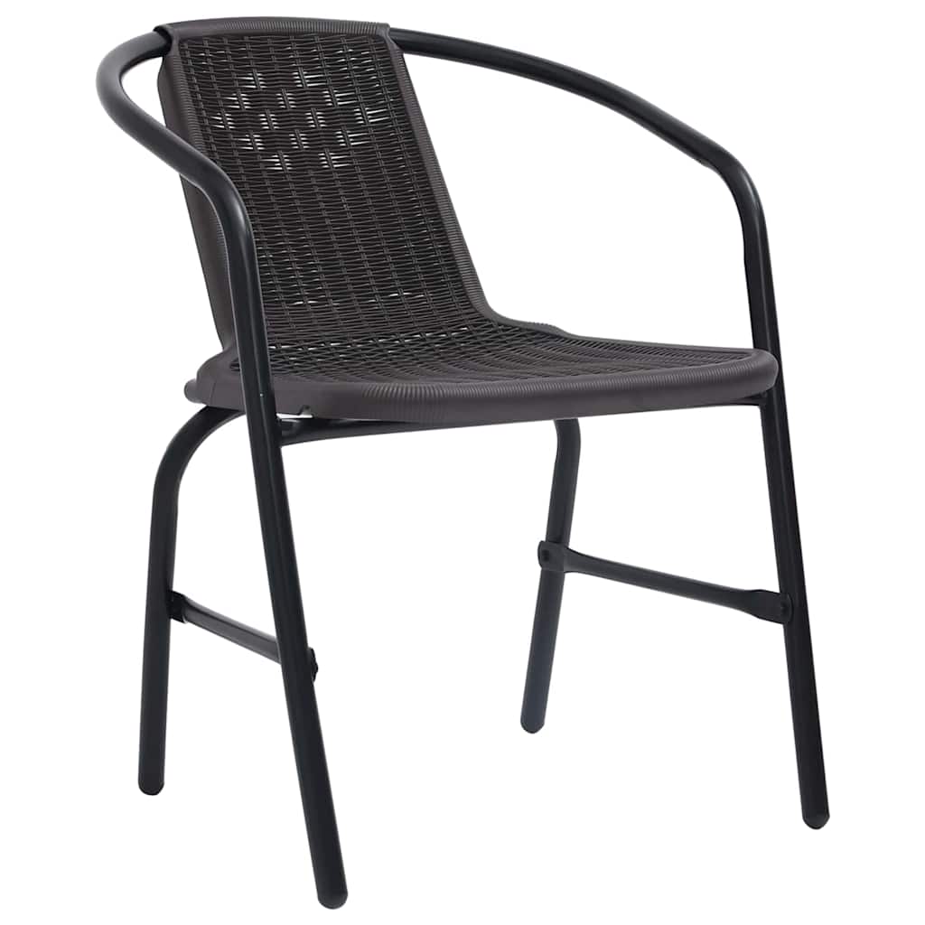 Garten Essgruppe 5 pcs Schwarz Poly Rattan