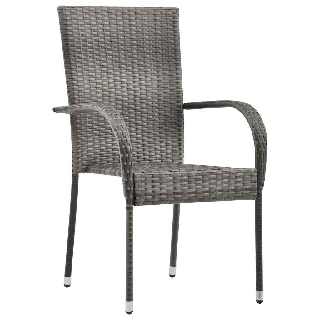 Garten Essgruppe 5 pcs Grau Poly Rattan