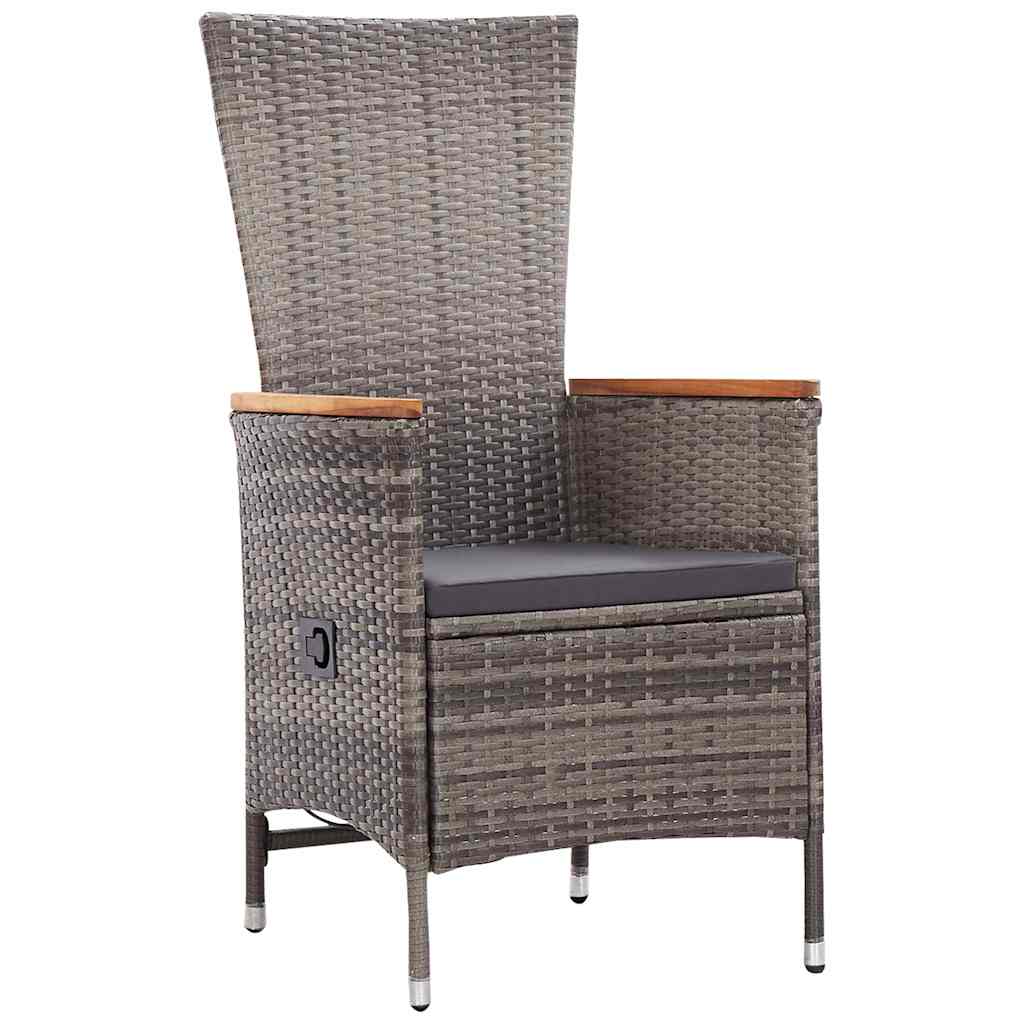Garten Essgruppe mit Kissen 3 pcs Grau Poly Rattan