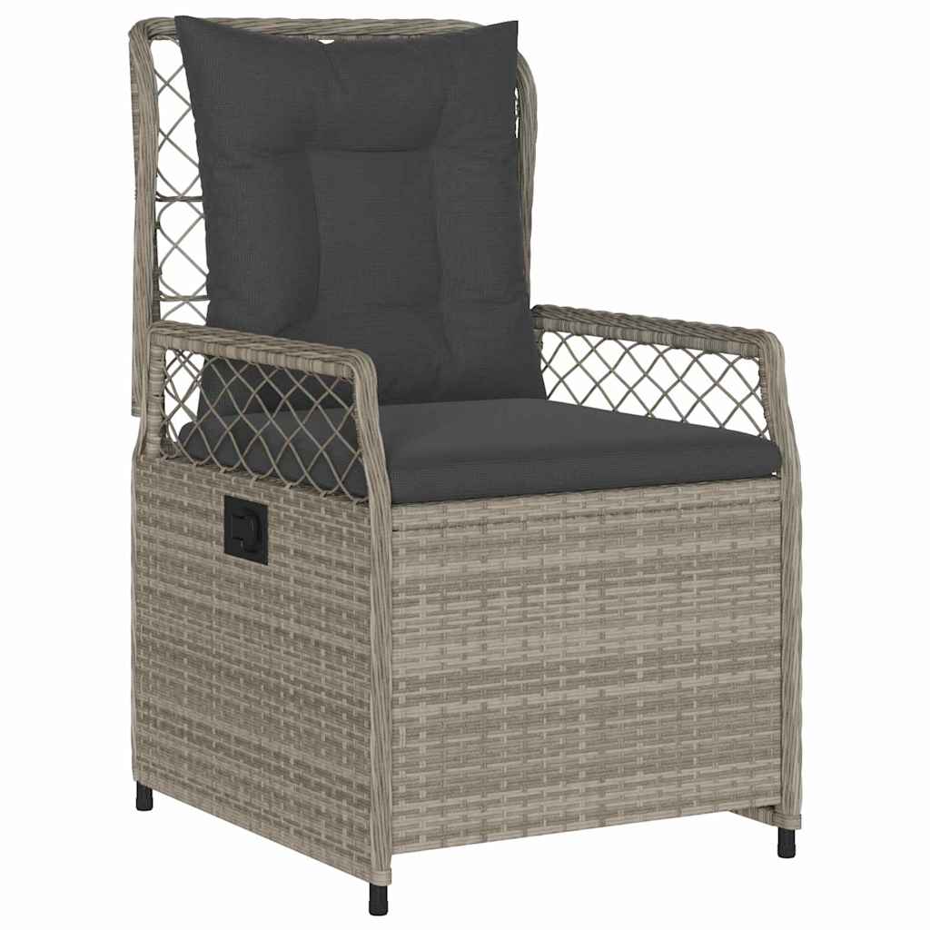 Garten Essgruppe 3 pcs Hellgrau Poly-Rattan