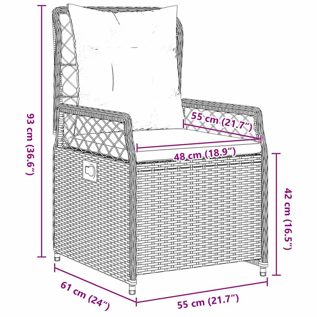 Garten Essgruppe 5 pcs Braun Poly-Rattan