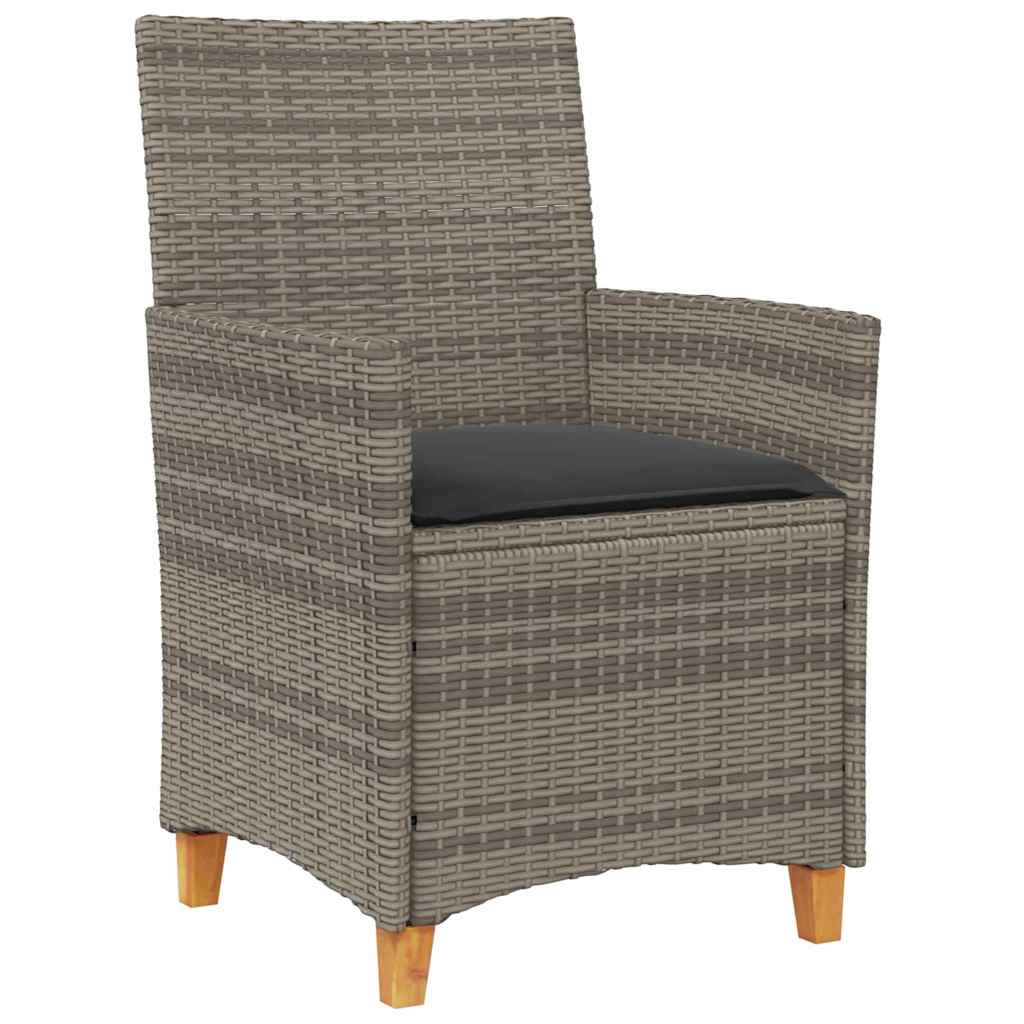 Garten Essgruppe 3 pcs Grau Poly-Rattan
