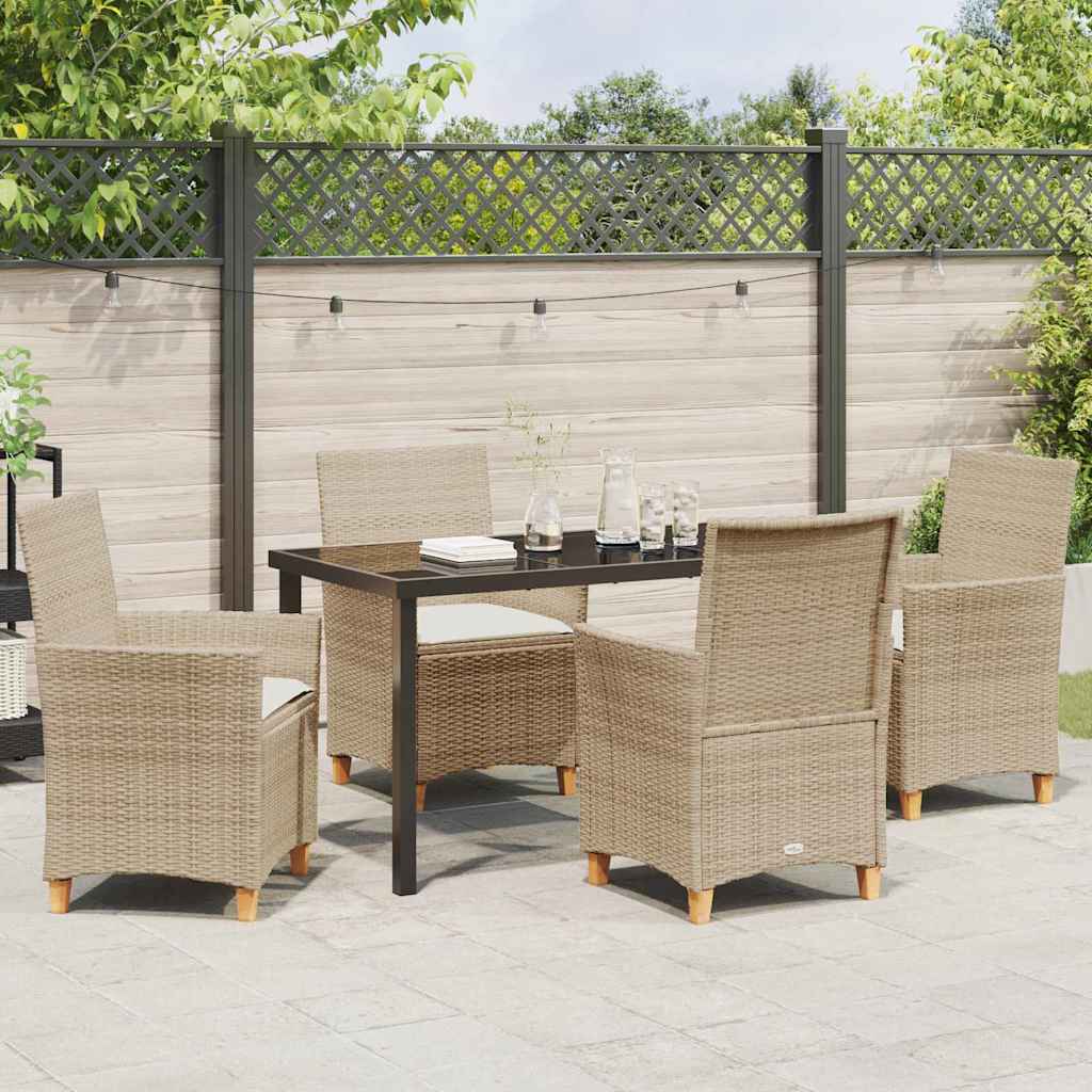 Garten Essgruppe 5 pcs Beige Poly-Rattan