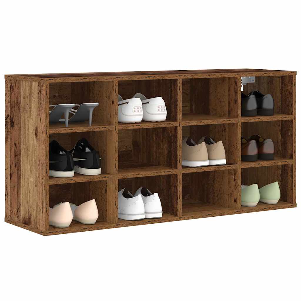 Schuhschrank mit Regal Altholz 103 x 30 x 51 cm Holzwerkstoff