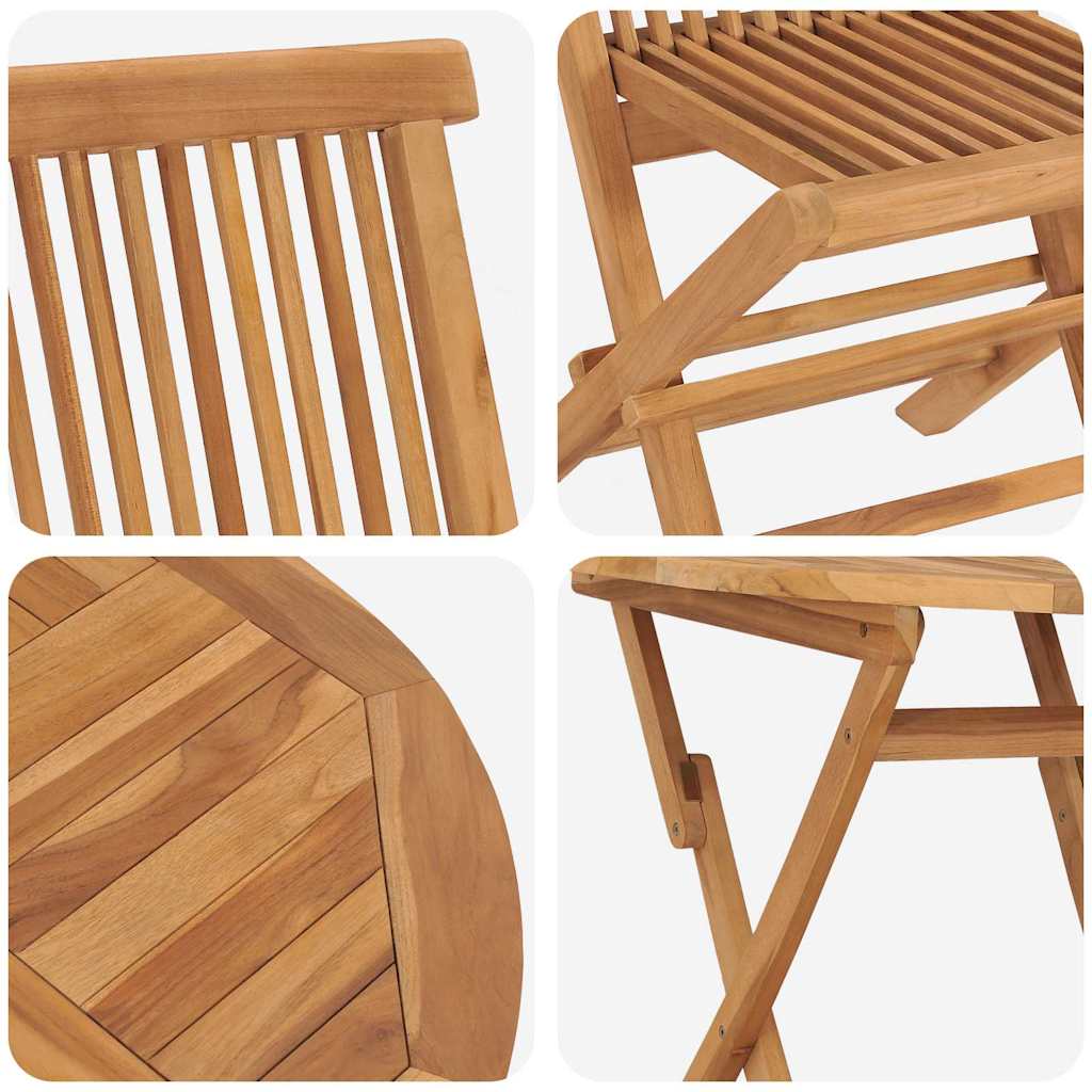 Garten-Essgruppe 2 pcs Braun Teak-Massivholz