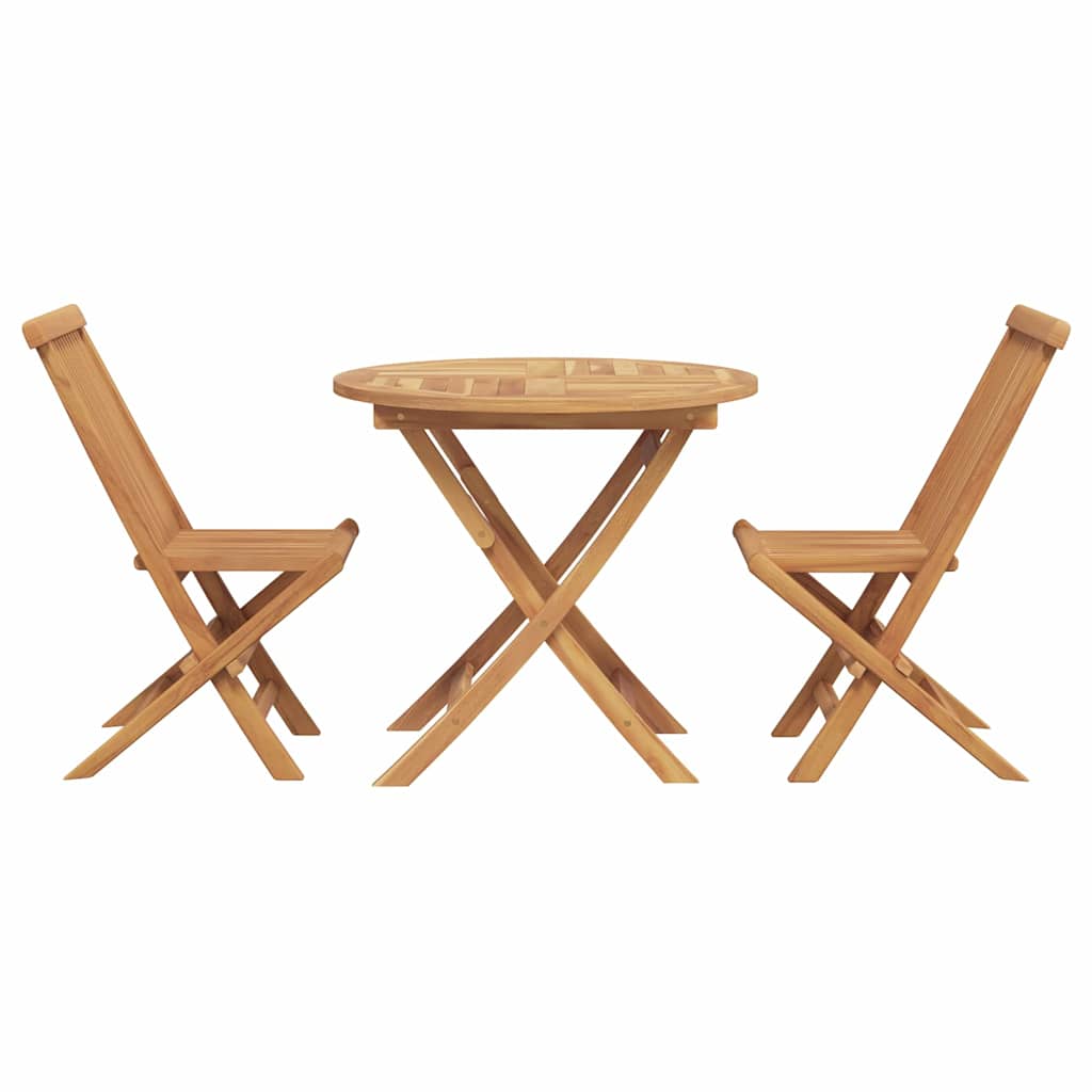 Garten-Essgruppe 2 pcs Braun Teak-Massivholz