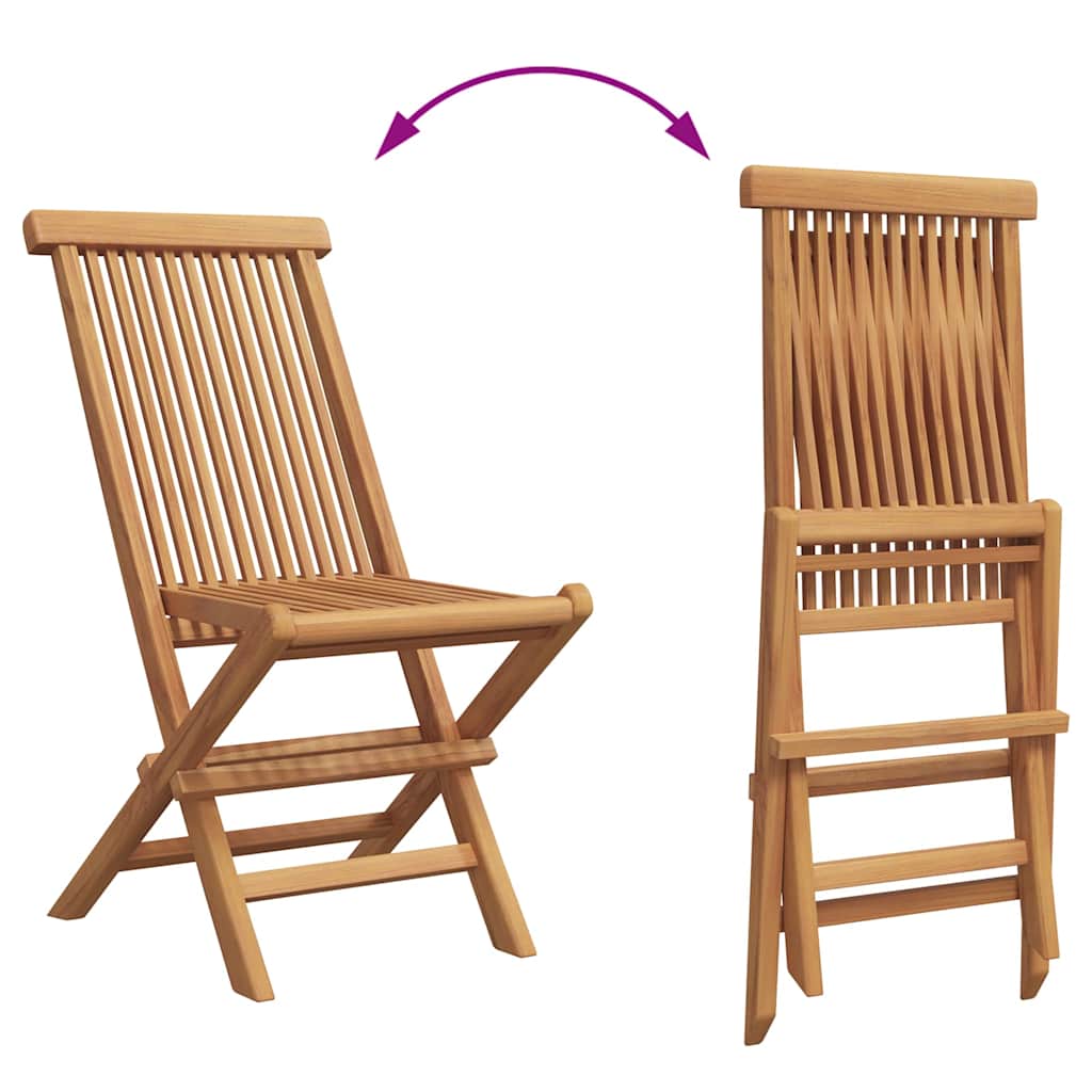 Garten-Essgruppe 2 pcs Braun Teak-Massivholz