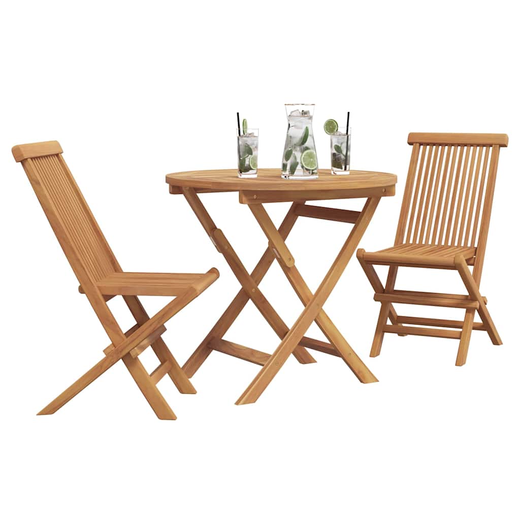 Garten-Essgruppe 2 pcs Braun Teak-Massivholz