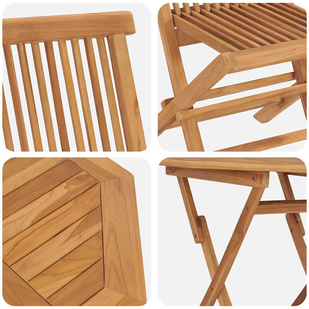 Garten-Essgruppe 2 pcs Braun Teak-Massivholz