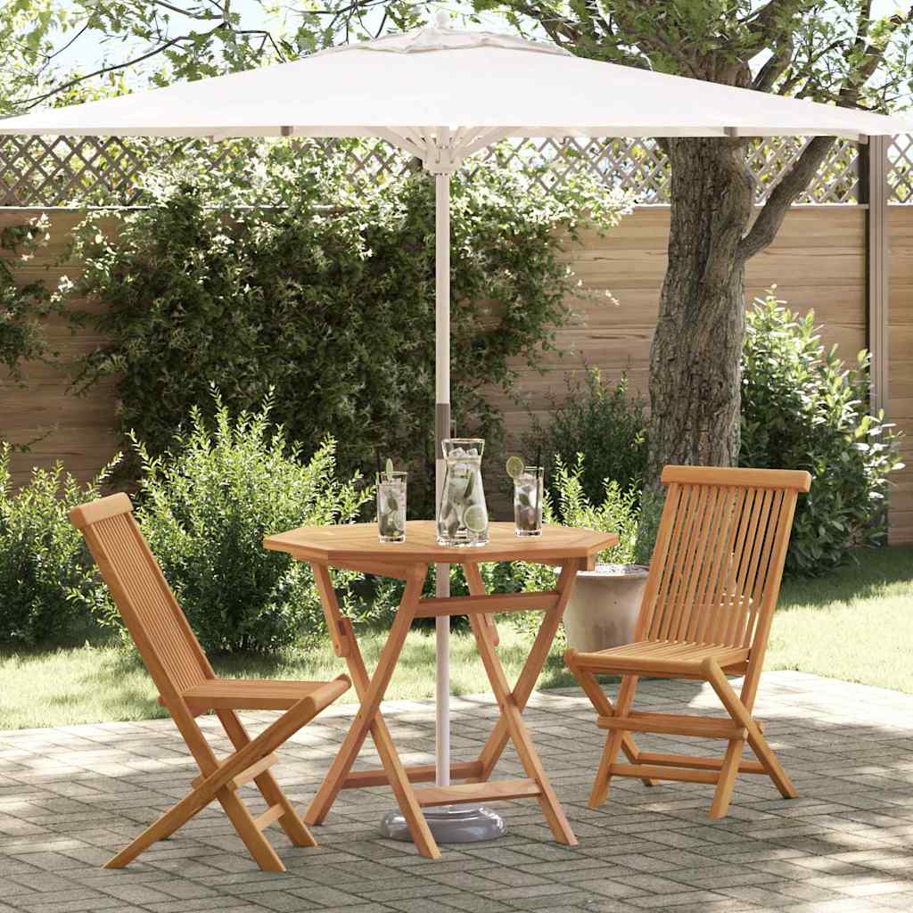 Garten-Essgruppe 2 pcs Braun Teak-Massivholz