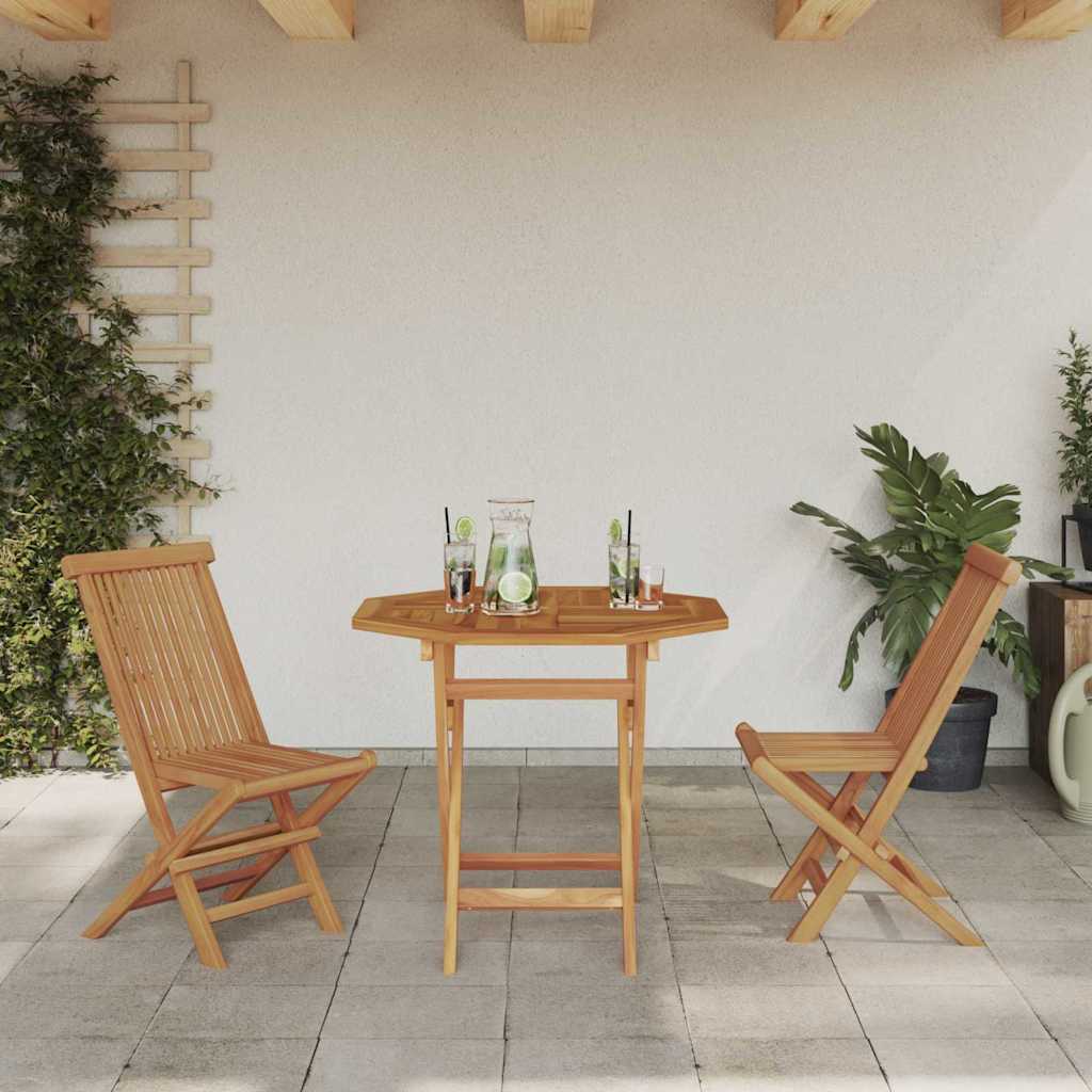 Garten-Essgruppe 2 pcs Braun Teak-Massivholz