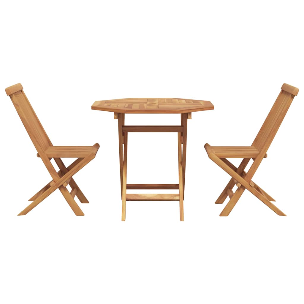 Garten-Essgruppe 2 pcs Braun Teak-Massivholz