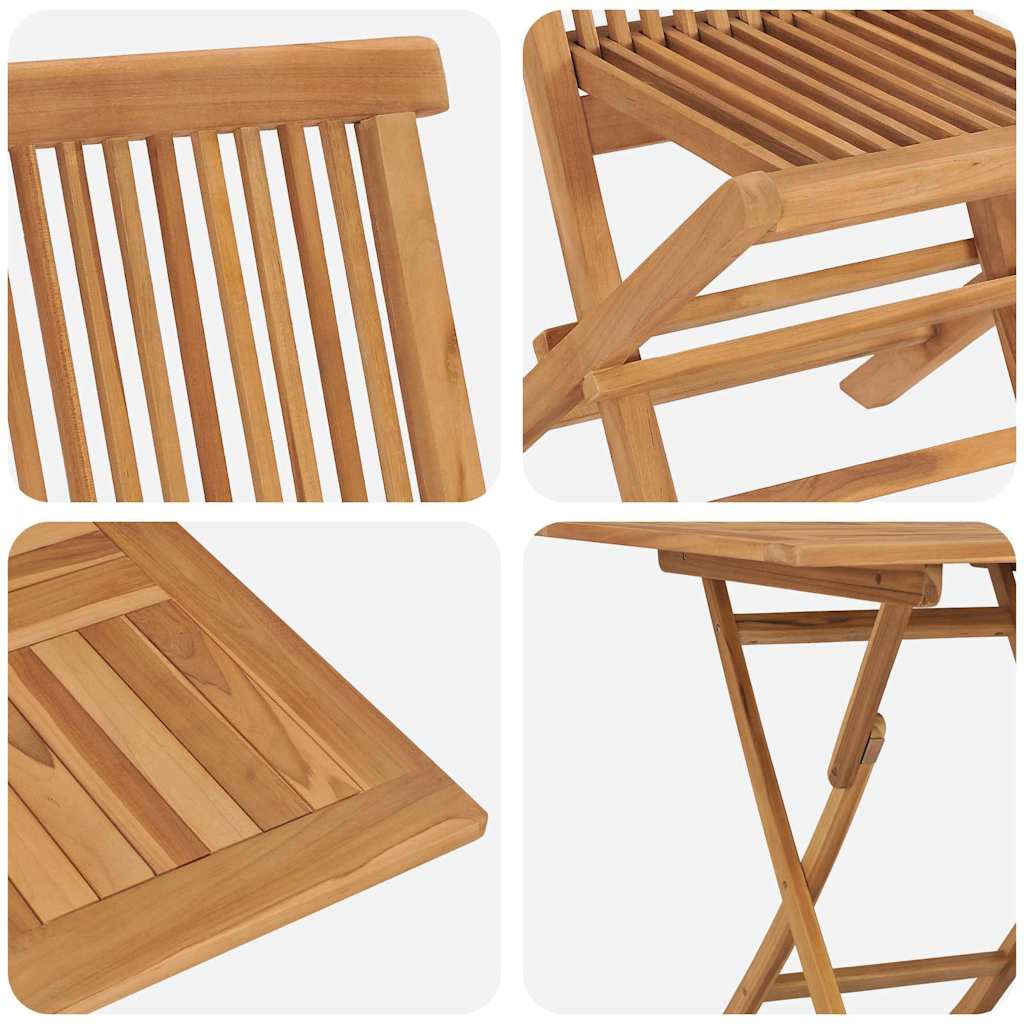 Garten-Essgruppe 2 pcs Braun Teak-Massivholz