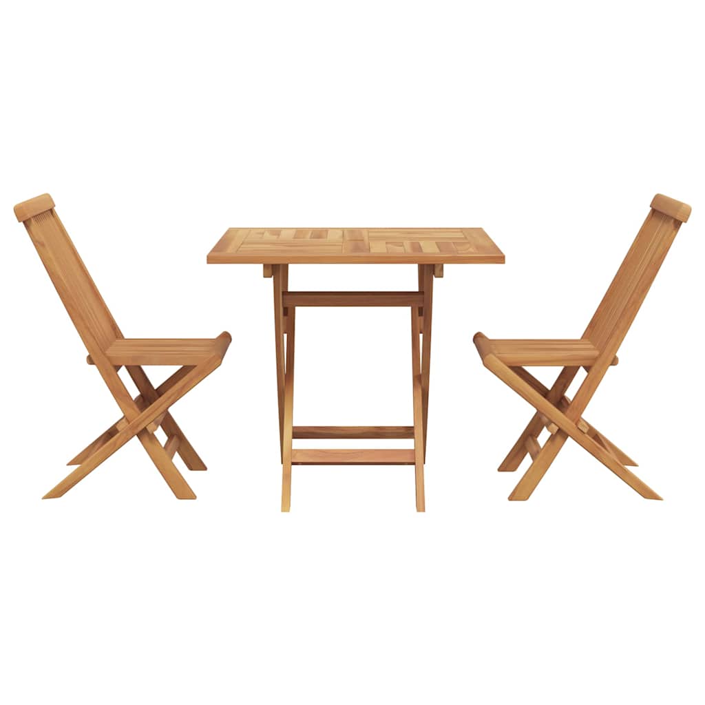 Garten-Essgruppe 2 pcs Braun Teak-Massivholz