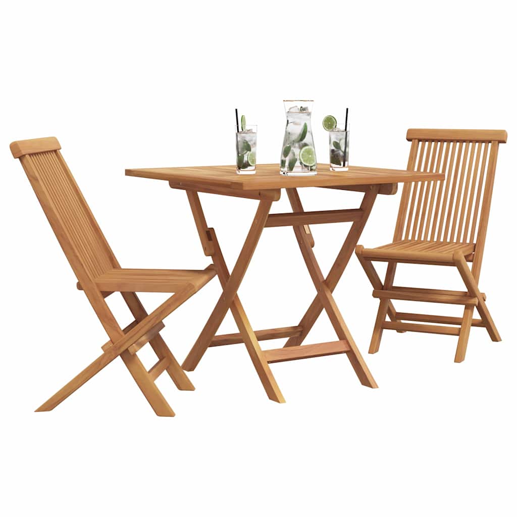 Garten-Essgruppe 2 pcs Braun Teak-Massivholz
