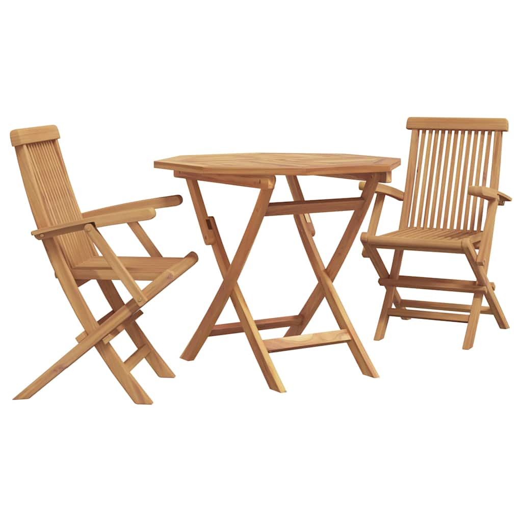 Garten-Essgruppe 2 pcs Braun Teak-Massivholz
