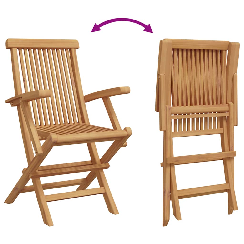 Garten-Essgruppe 2 pcs Braun Teak-Massivholz